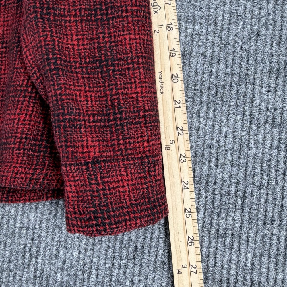HUF Wool Blend Flannel Jacket Shirt Mens Medium Red Black Quilted Lined Shacket - Picture 9 of 11